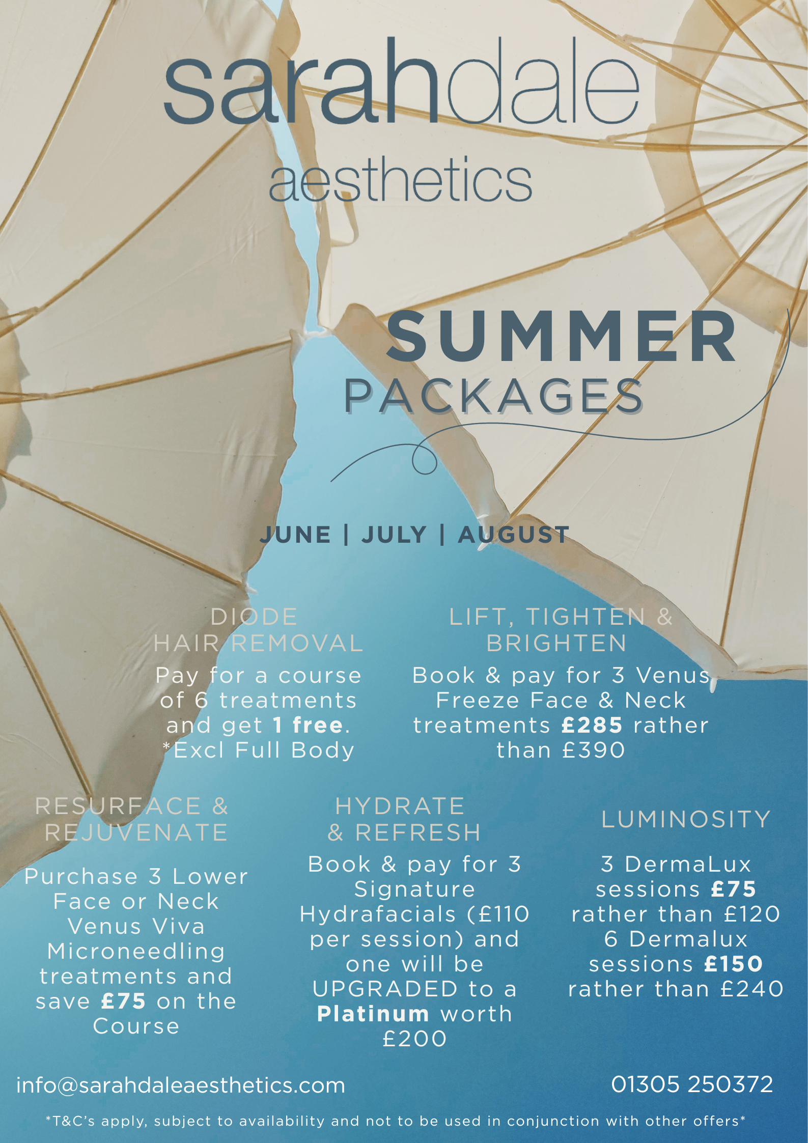 Sarah Dale Aesthetics news image - Summer 2025 Packages